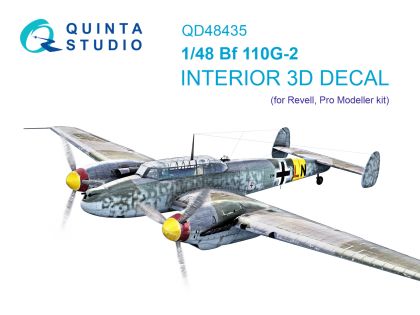 1:48 Bf 110G-2 3D-Printed & coloured Interior on decal paper (Revell)