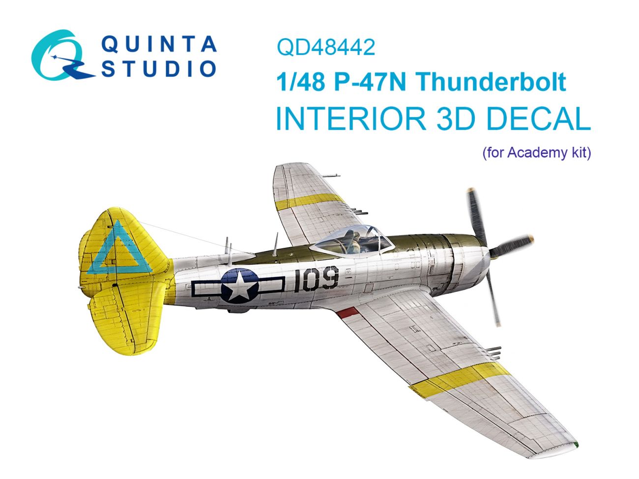 1:48 P-47N Thunderbolt 3D-Printed & coloured Interior on decal paper (Academy)