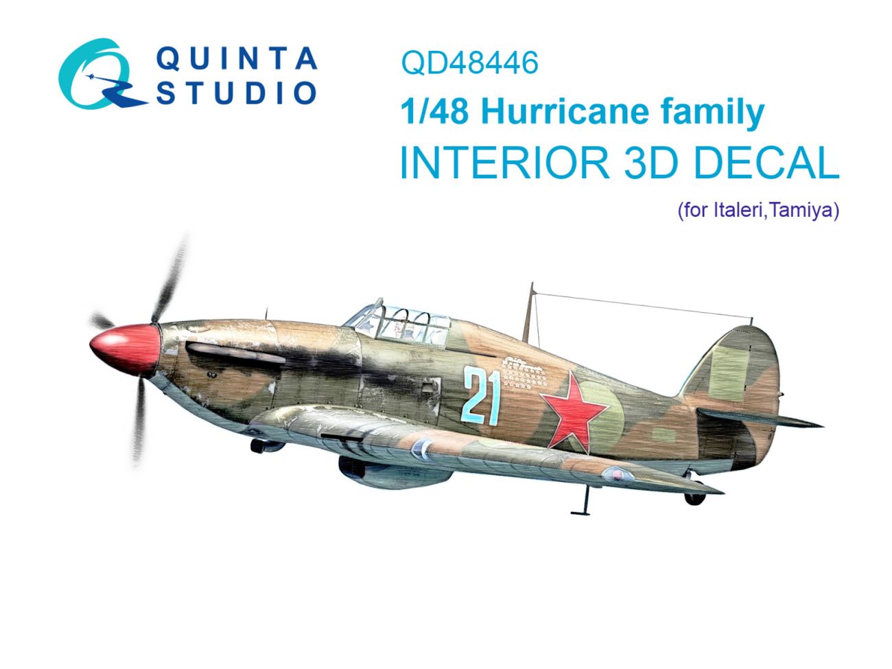 1:48 Hurricane family 3D-Printed & coloured Interior on decal paper (Italeri/Tamiya)