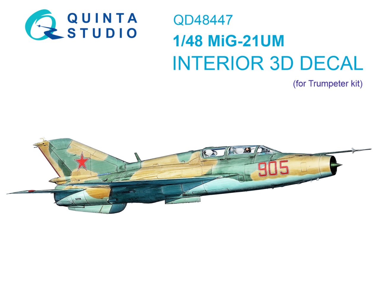 1:48 MiG-21UM 3D-Printed & coloured Interior on decal paper (Trumpeter)