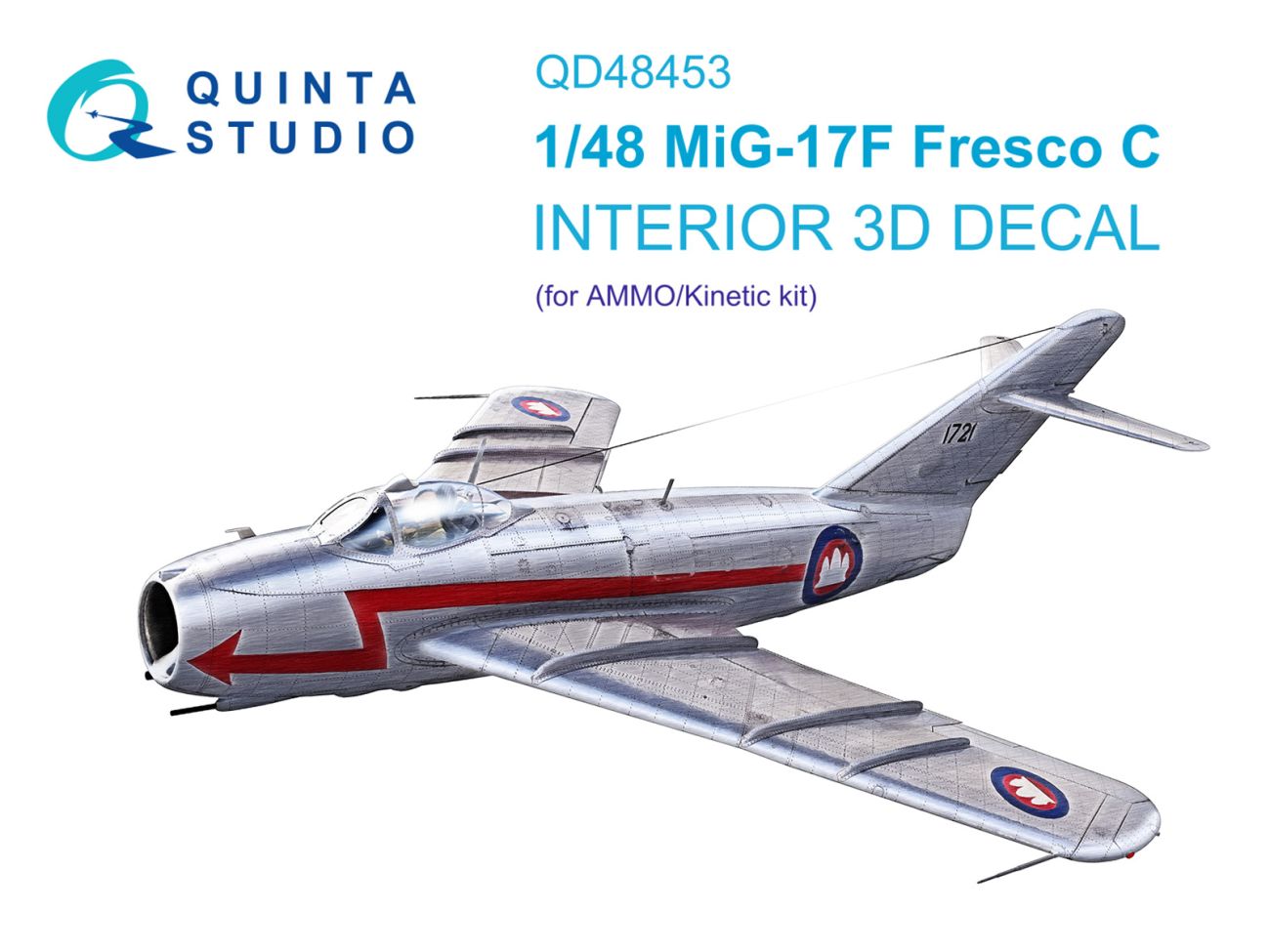 1:48 MiG-17F 3D-Printed & coloured Interior on decal paper (AMMO/Kinetic)