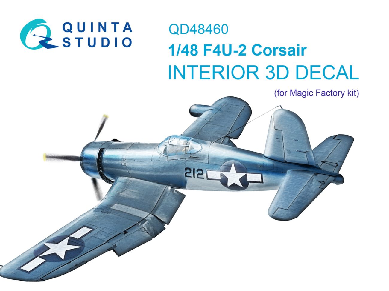 1:48 F4U-2 Corsair 3D-Printed & coloured Interior on decal paper (Magic Factory)