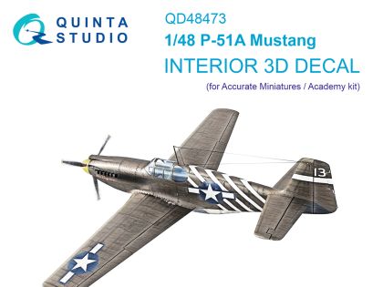 1:48 P-51A 3D-Printed & coloured Interior on decal paper (Accurate Miniatures/Academy)