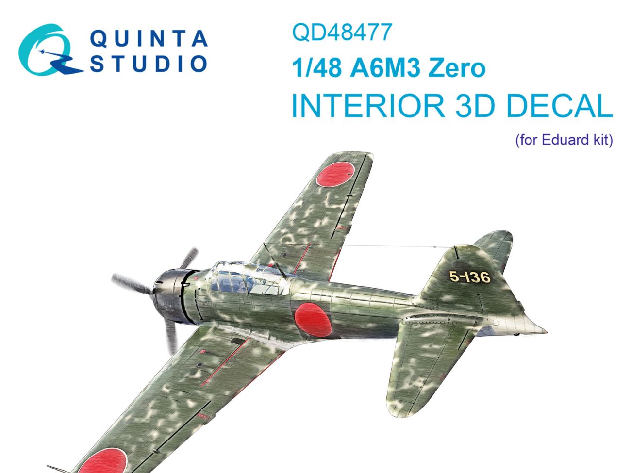 1:48 A6M3 Zero 3D-Printed & coloured Interior on decal paper (Eduard)