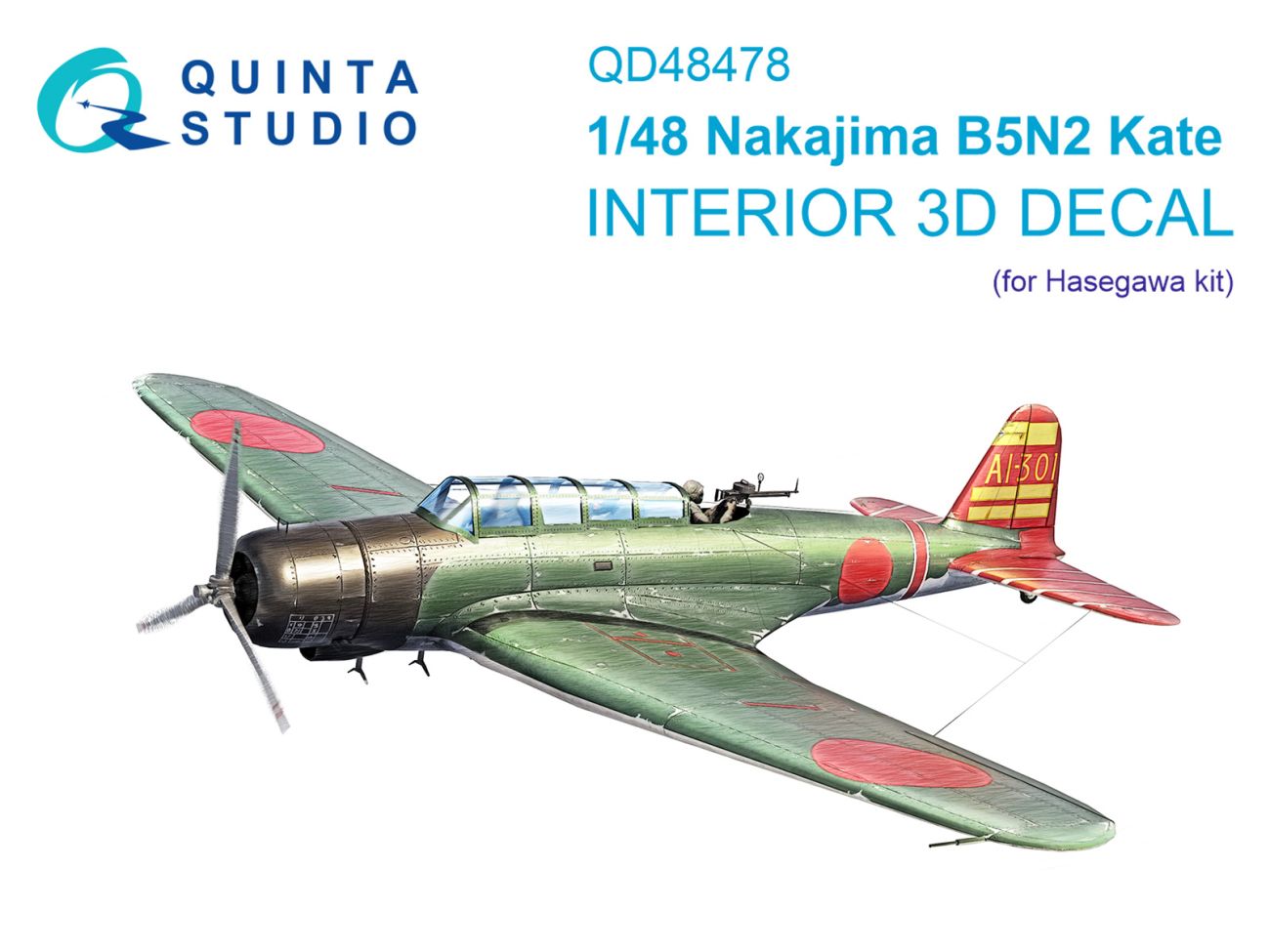 1:48 Nakajima B5N2 Kate 3D-Printed & coloured Interior on decal paper (Hasegawa)