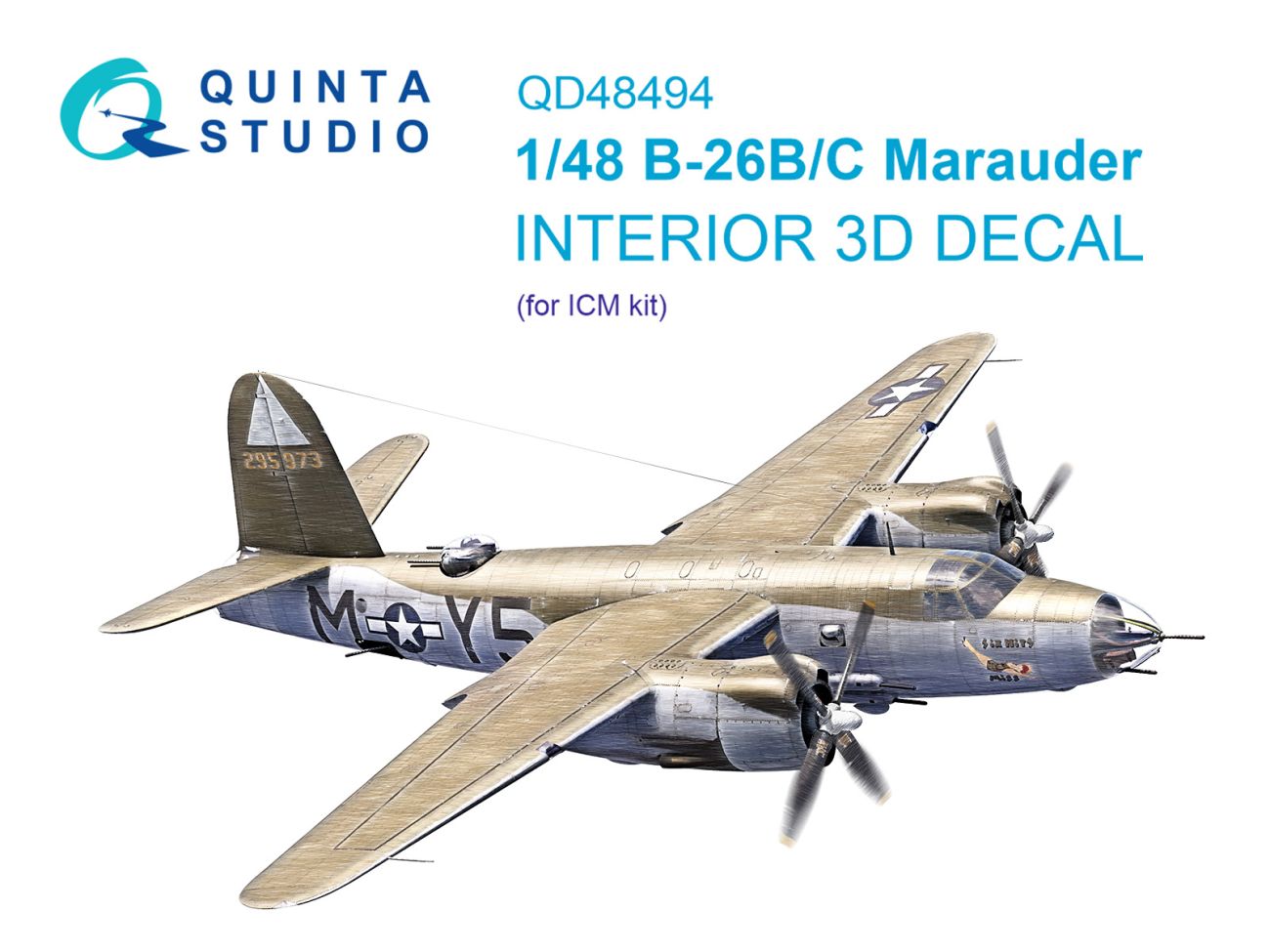 1:48 B-26B/C Marauder 3D-Printed & coloured Interior on decal paper (ICM)