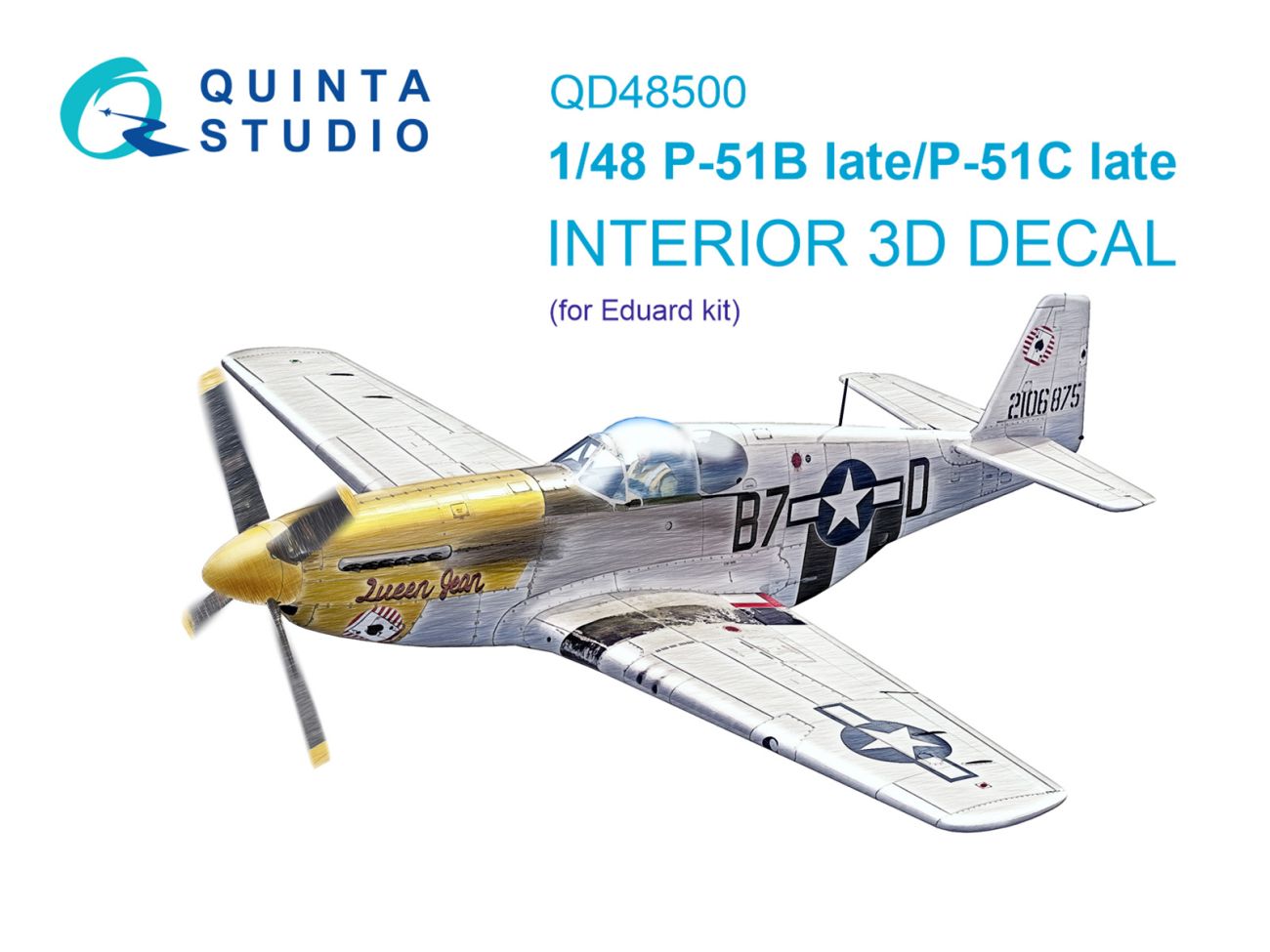 1:48 P-51B late/P-51C Late 3D-Printed & coloured Interior on decal paper (Eduard)