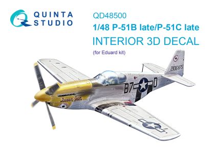 1:48 P-51B late/P-51C Late 3D-Printed & coloured Interior on decal paper (Eduard)