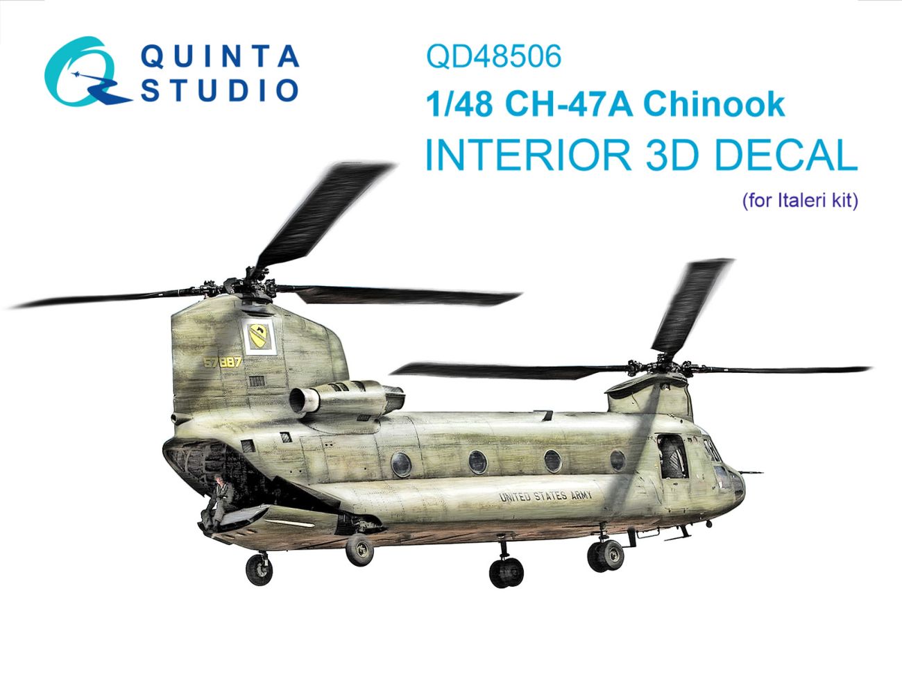 1:48 CH-47A 3D-Printed & coloured Interior on decal paper (Italeri)
