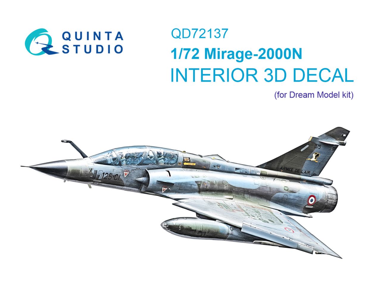 1:72 Mirage 2000N 3D-Printed & coloured Interior on decal paper (Dream Model)