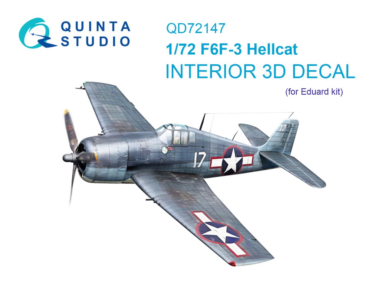 1:72 F6F-3 Hellcat 3D-Printed & coloured Interior on decal paper (Eduard)