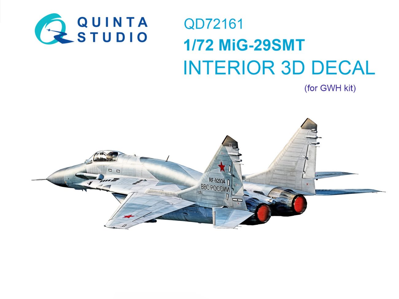 1:72 MiG-29SMT 3D-Printed & coloured Interior on decal paper (GWH)