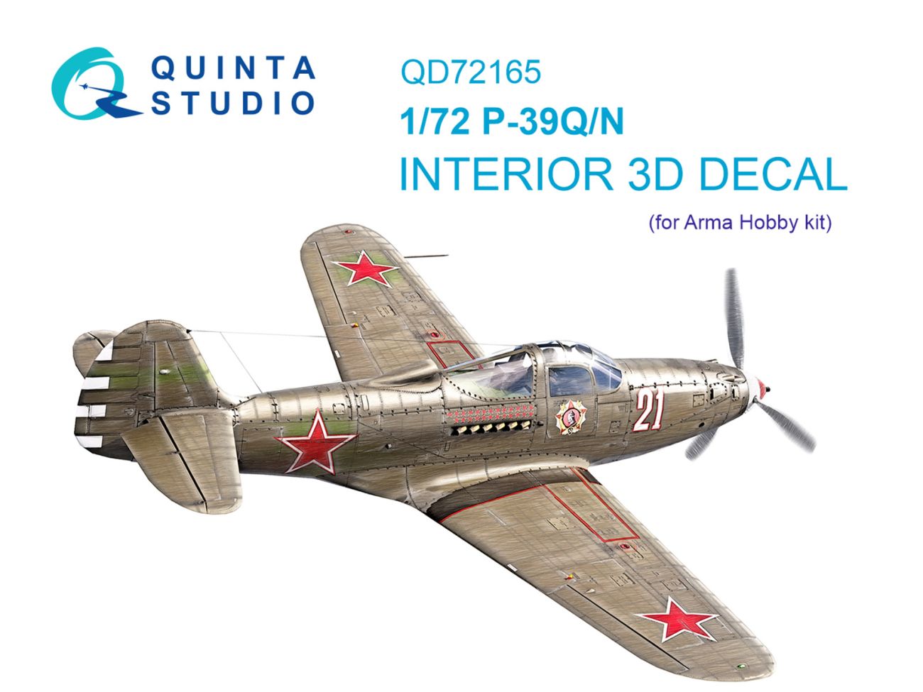 1:72 P-39Q/N Airacobra 3D-Printed & coloured Interior on decal paper (Arma Hobby)