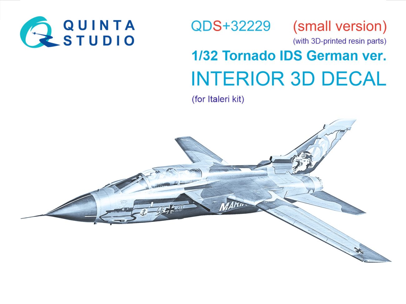 1:32 Tornado IDS German 3D-Printed & coloured Interior on decal paper (Italeri) (Small version) (with 3D-printed resin parts)