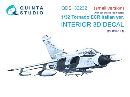 1:32 Tornado ECR Italian 3D-Printed & coloured Interior on decal paper (Italeri) (Small version) (with 3D-printed resin parts)