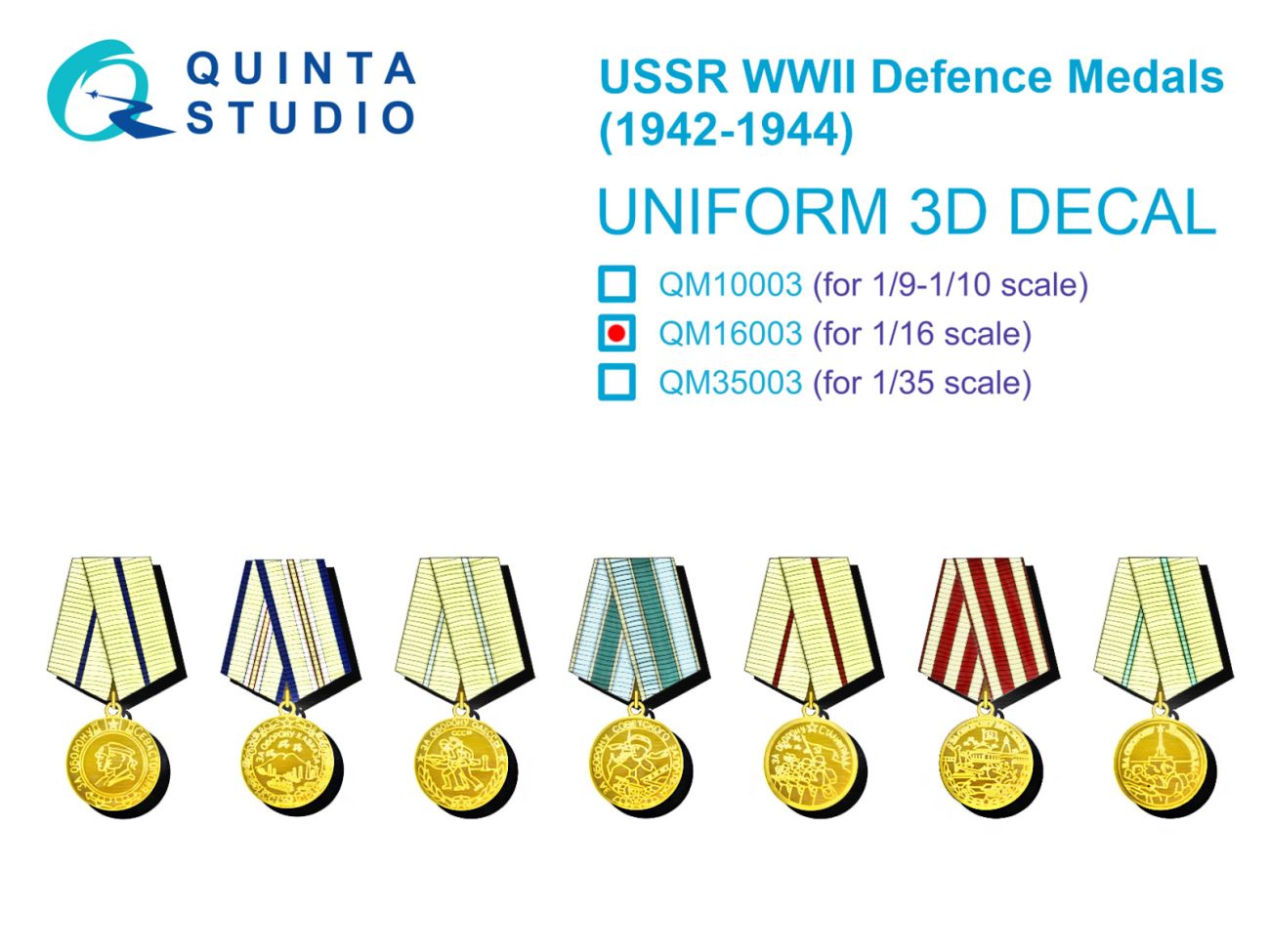 1:16 USSR WWII Defence Medals (1942-1944)