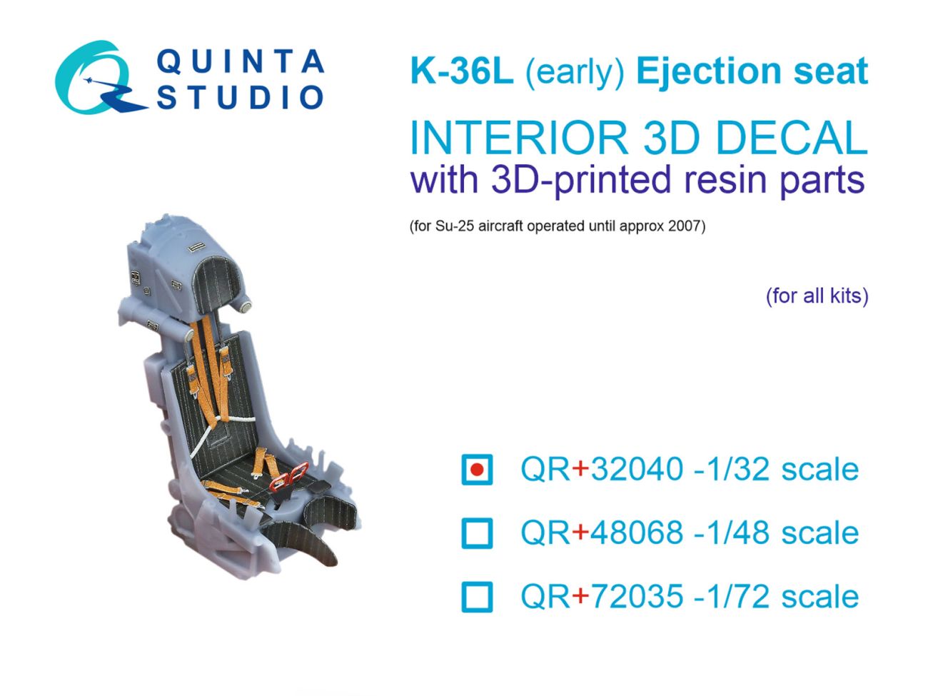 1:32 K-36L (early) ejection seat (for Su-25 aircraft until 2007) (All kits)