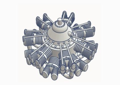 1:40 Fiat C.R 42 Falco motor