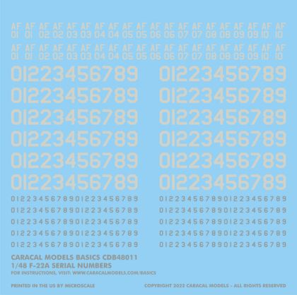 1:48 F-22A Serial Numbers
