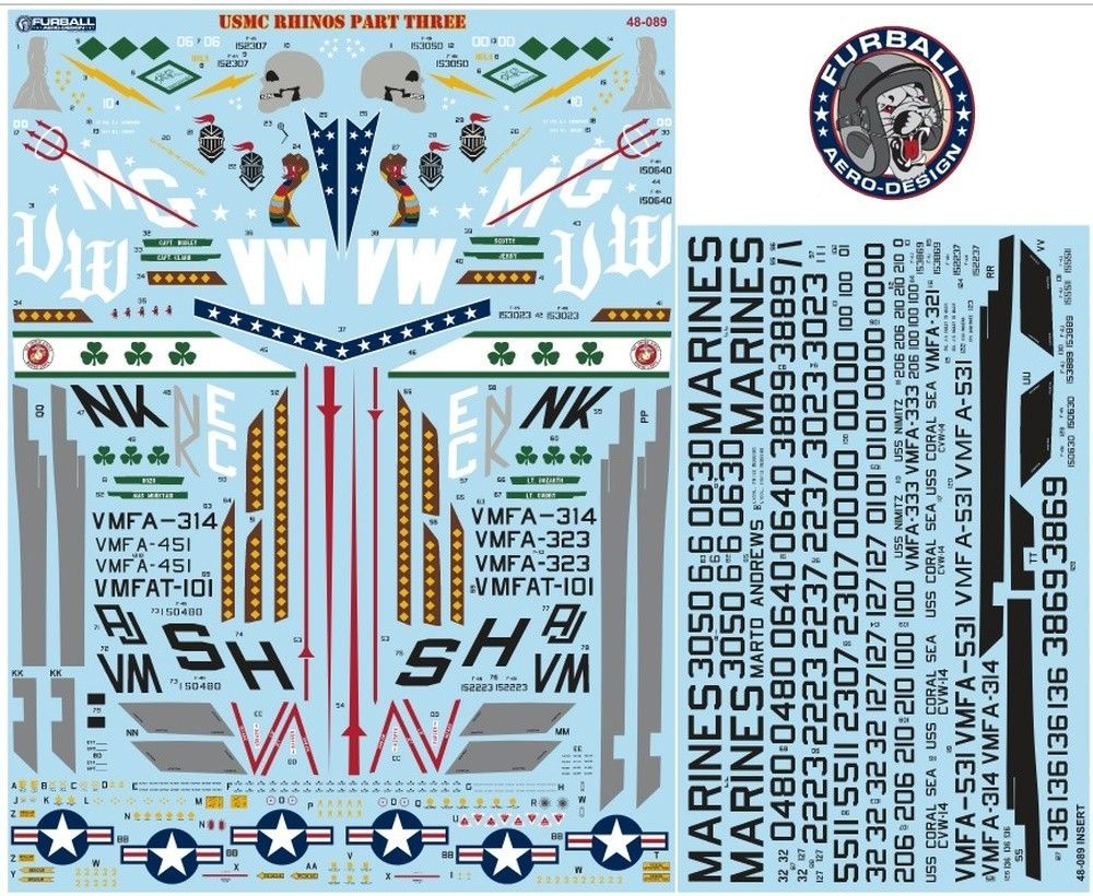 1:48 USMC Rhinos part 3 with options for 8 McDonnell F-4Ns and 2 F-4J Phantoms