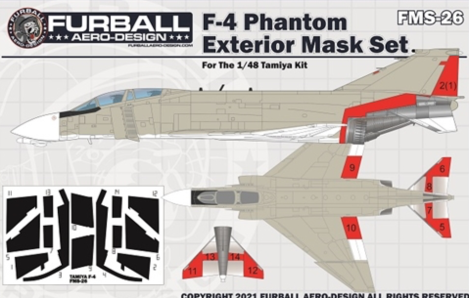 1:48 F-4B Phantom Exterior Vinyl Mask Set