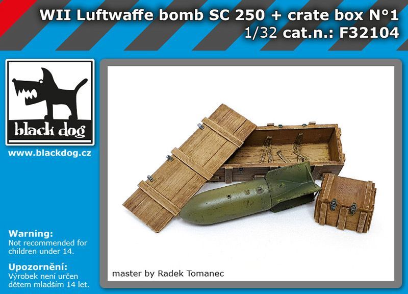 1:32 WW II Luftwaffe bomb SC 250 + crate box N°1