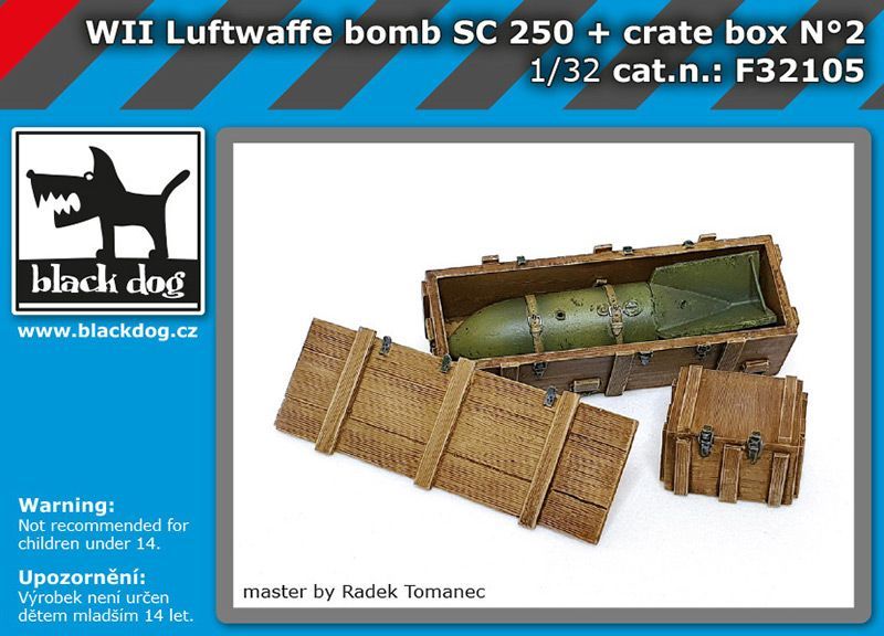 1:32 WW II Luftwaffe bomb SC 250 + crate box N°2