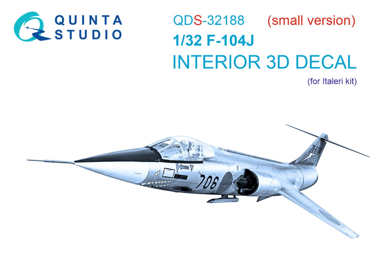 1:32 F-104J 3D-Printed & coloured Interior on decal paper (Italeri) (small version)