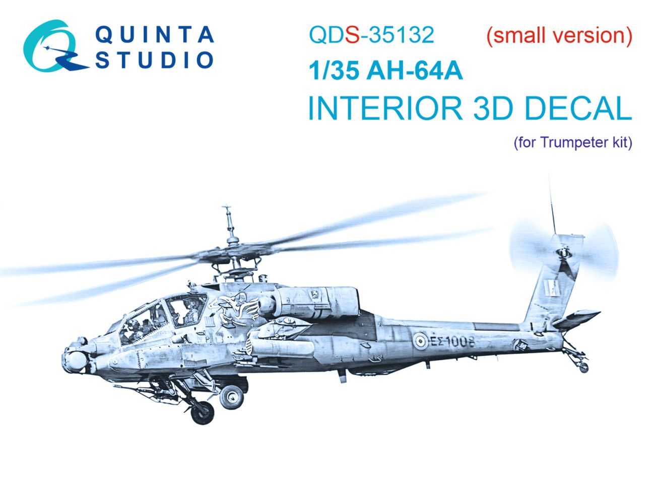 1:35 AH-64A 3D-Printed & coloured Interior on decal paper (Trumpeter) (Small version)