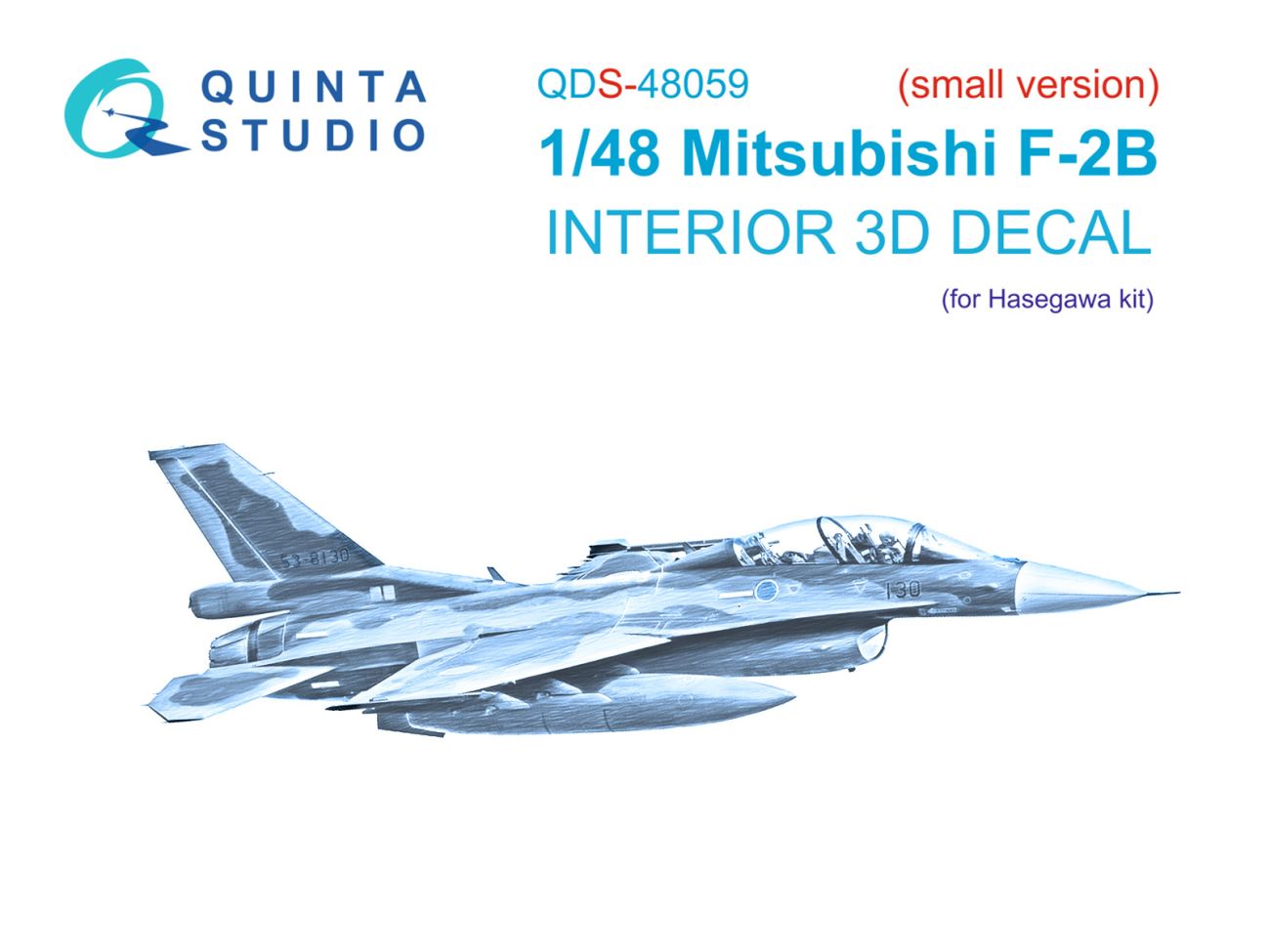 1:48 Mitsubishi F-2B 3D-Printed & coloured Interior on decal paper (Hasegawa) (small version)