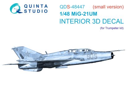 1:48 MiG-21UM 3D-Printed & coloured Interior on decal paper (Trumpeter) (Small version)