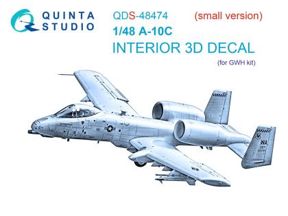 1:48 A-10C 3D-Printed & coloured Interior on decal paper (GWH) (Small version)
