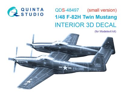 1:48 F-82H Twin Mustang 3D-Printed & coloured Interior on decal paper (Modelsvit) (Small version)