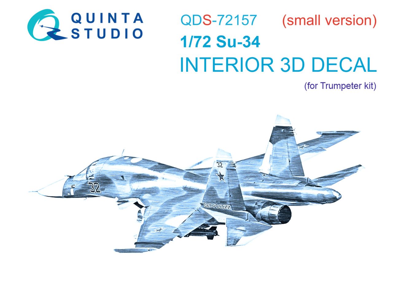 1:72 Su-34 3D-Printed & coloured Interior on decal paper (Trumpeter) (small version)