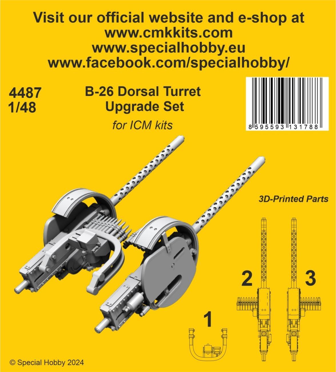 1:48 B-26 Dorsal Turret Upgrade Set for ICM kit