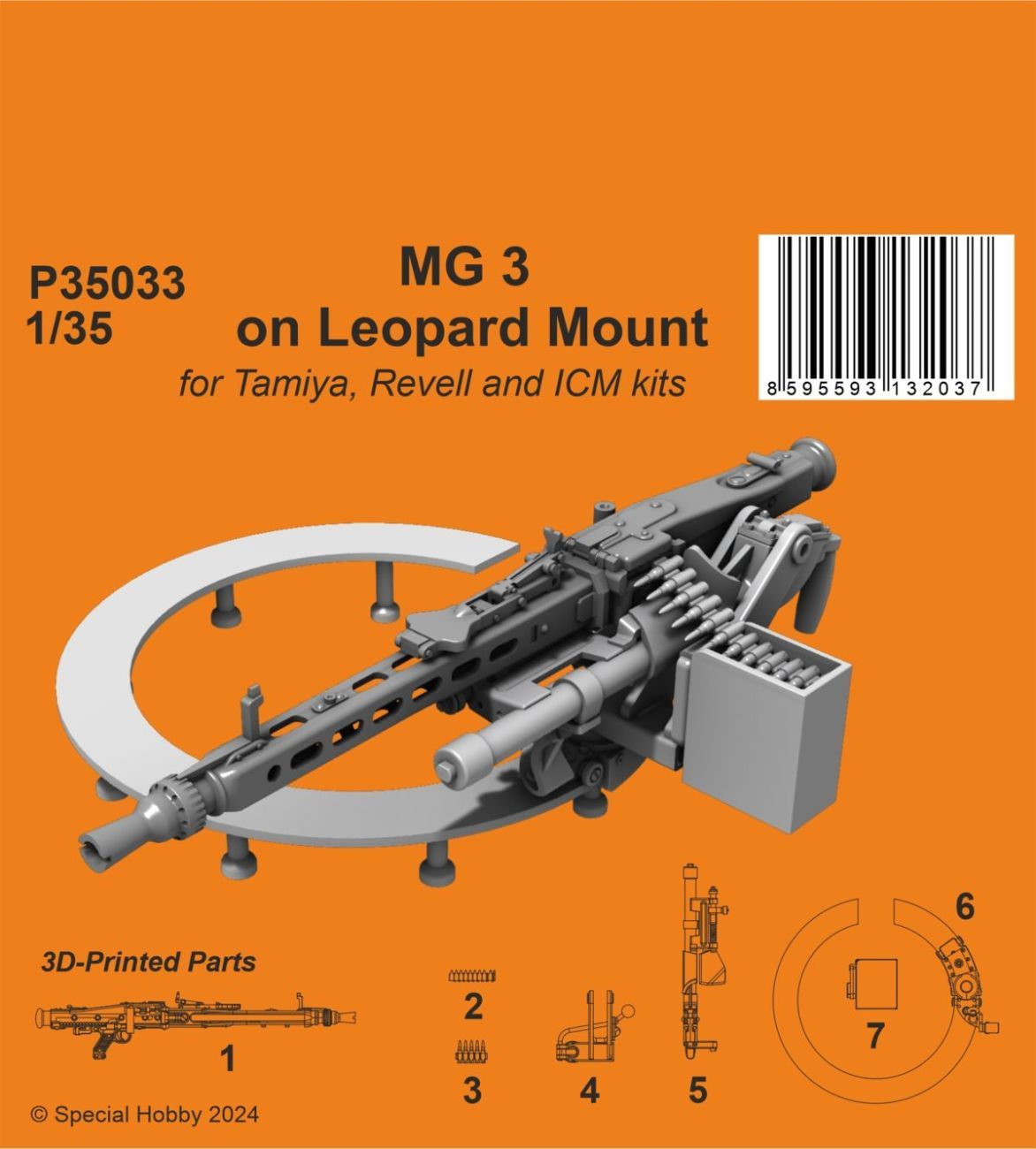 1:35 MG 3 on Leopard Mount for Tamiya, Revell and ICM kits