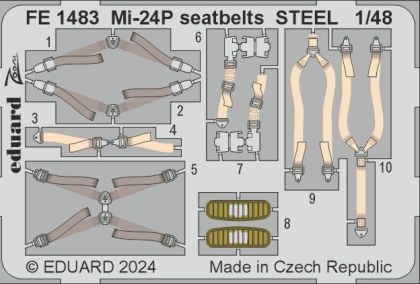 1:48 Mil Mi-24P seatbelts STEEL