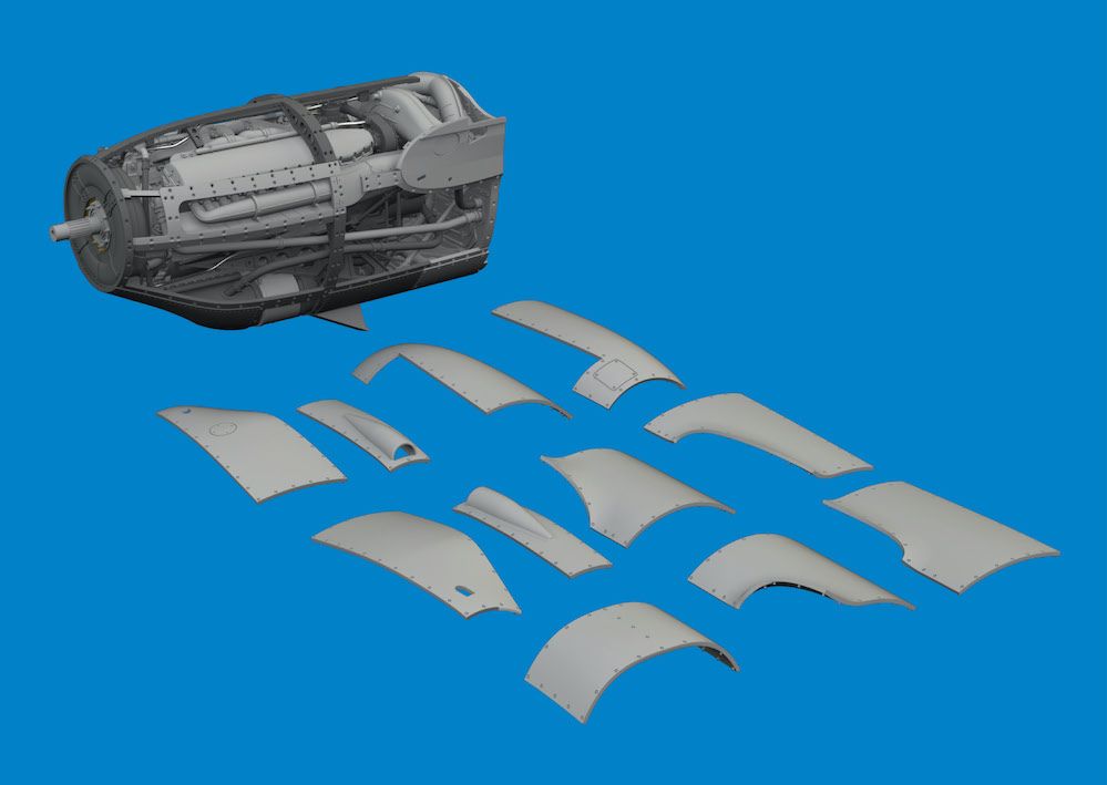 1:48 Lockheed P-38F/G Lightning left engine PRINT