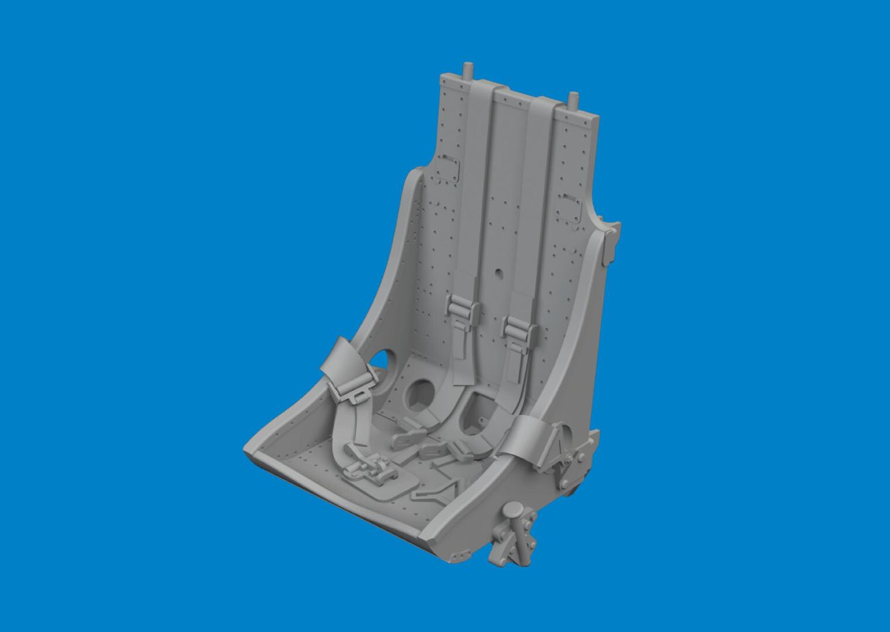1:48 North-American P-51B/C seat w/ integral belts Type 1 PRINT 
