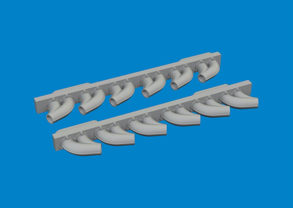 1:48 Bell P-39 Airacobra exhaust stacks rounded PRINT