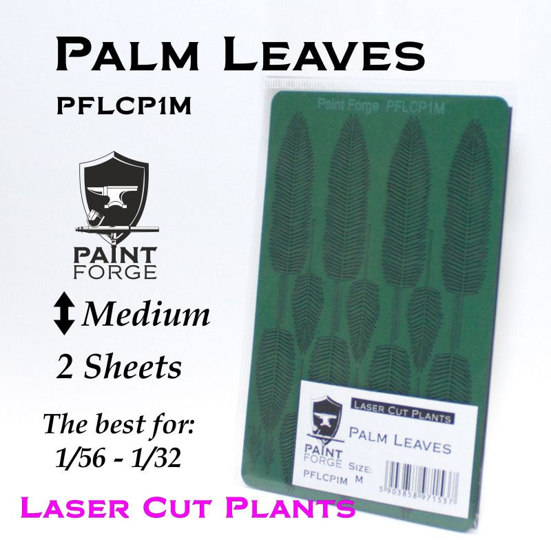 1:56-1:32 Laser Cut Plants - Palm Leaves, Size M (2 Sheets)