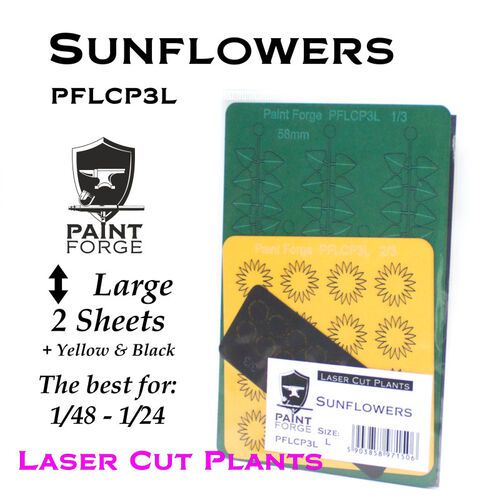 1:48-1:24 Laser Cut Plants - Sunflowers, Size L (2 Sheets)