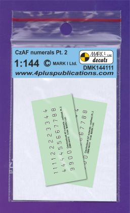 1:144 Czech Air Force Numerals - Black with White Outline Part 2 (2 sheets)