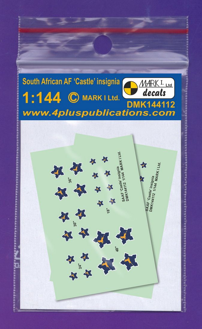 1:144 South African AF Springbok and Castle Insignia (1958-1981) - 2 sets