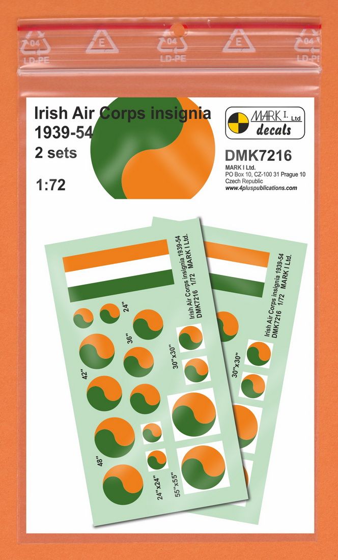 1:72 Irish Air Corps Insignia 1939-1954 (2 sets)