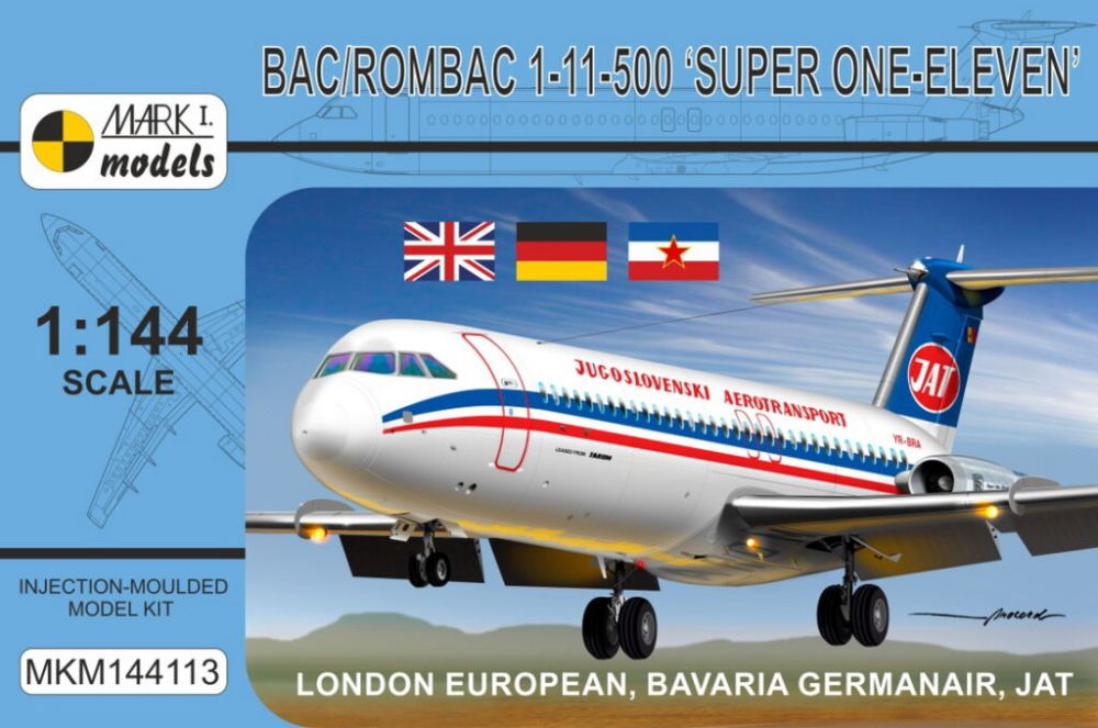1:144 BAC/Rombac 1-11-500 ‘Super One-Eleven’ London European, Bavaria Germanair, JAT