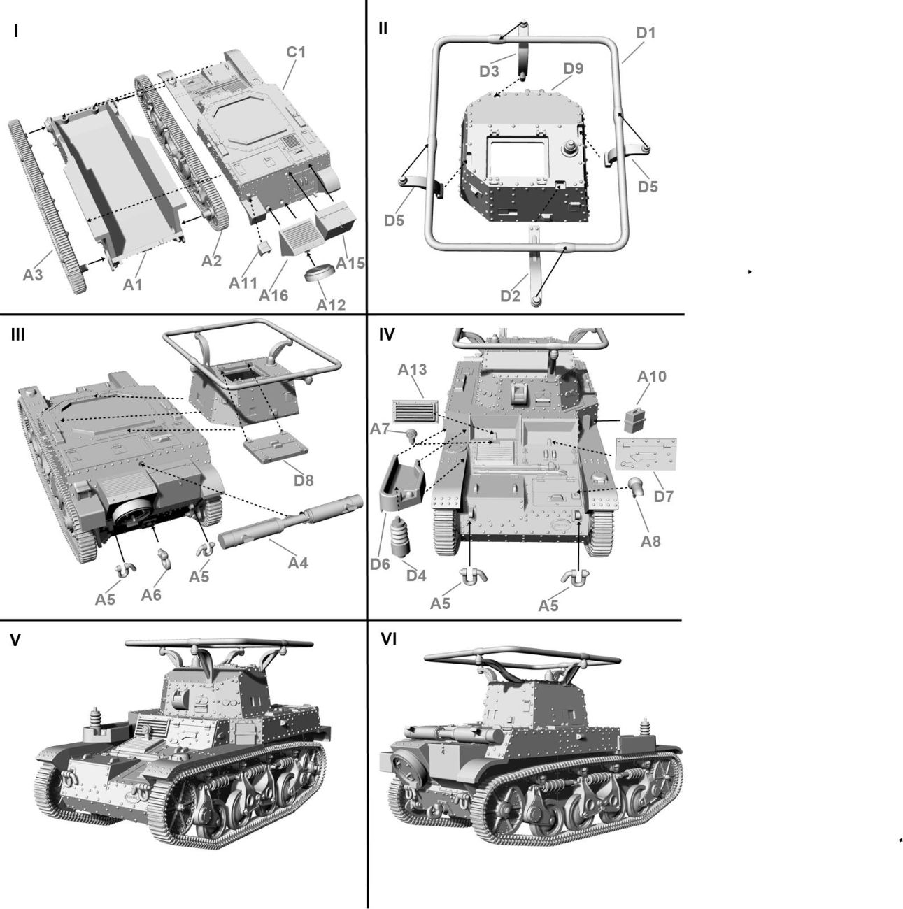 1:72 French light command tank AMR 35 ADF1