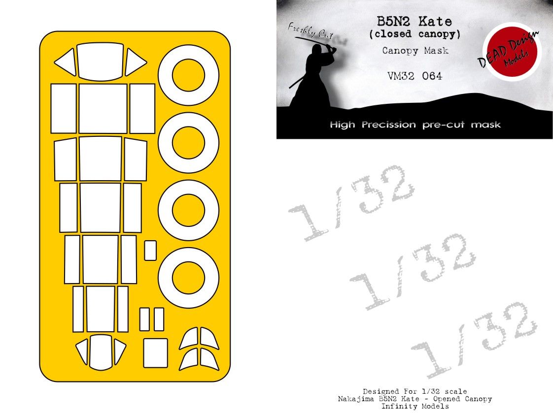 1:32 Nakajima B5N2 Kate - Closed Canopy Masks (for Infinity kits)