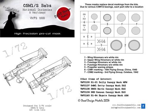 1:72 C5M1/2 Babs National Insignias And Markings (For LS/Arii Kits)