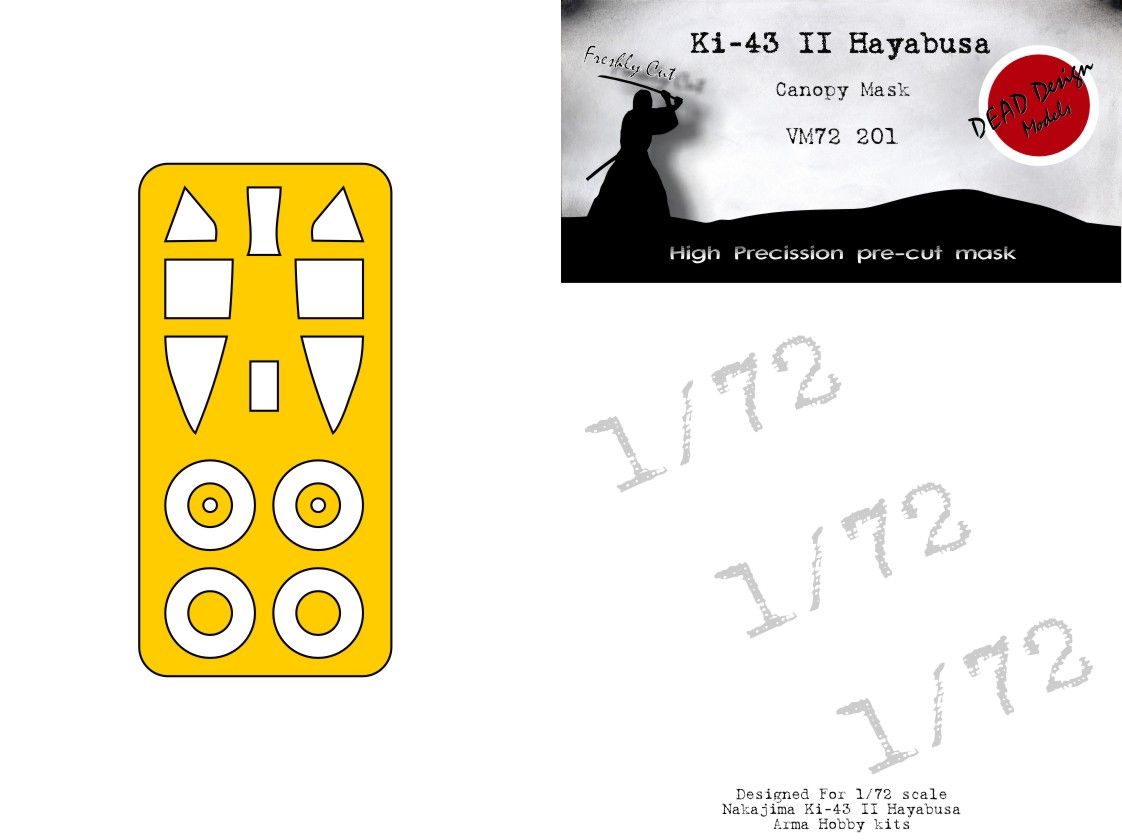 1:72 Nakajima Ki-43-II Hayabusa canopy mask Arma Hobby